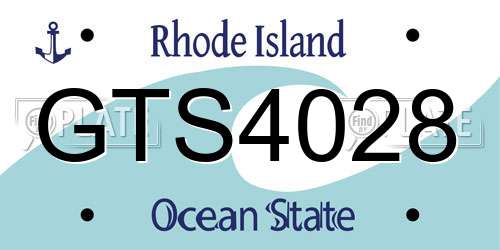 GTS4028 Rhode Island License Plate