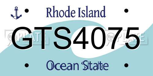 GTS4075 Rhode Island License Plate