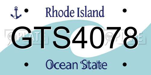 GTS4078 Rhode Island License Plate