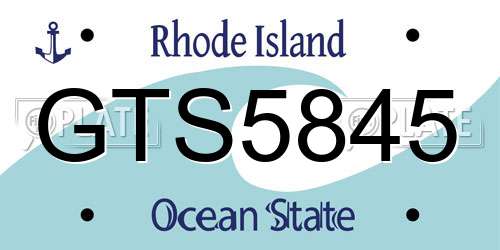 GTS5845 Rhode Island License Plate