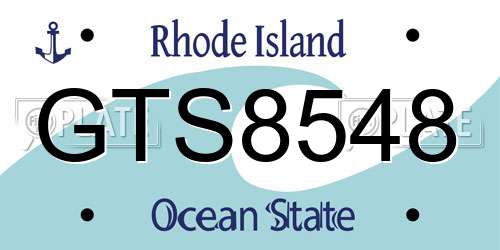 GTS8548 Rhode Island License Plate