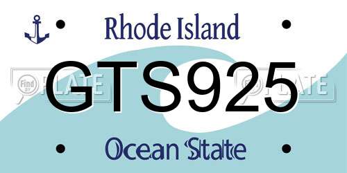 GTS925 Rhode Island License Plate