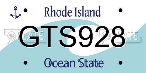 GTS928 Rhode Island License Plate