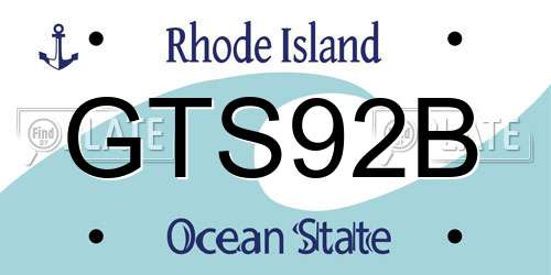 GTS92B Rhode Island License Plate