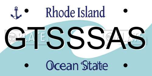 GTSSSAS Rhode Island License Plate