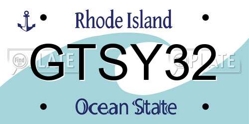 GTSY32 Rhode Island License Plate