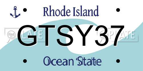 GTSY37 Rhode Island License Plate