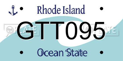 GTT095 Rhode Island License Plate