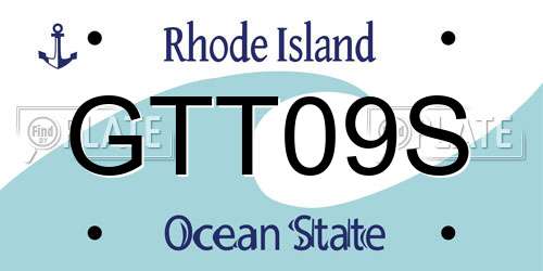 GTT09S Rhode Island License Plate