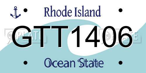 GTT1406 Rhode Island License Plate
