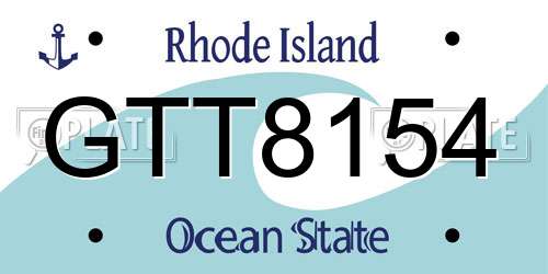 GTT8154 Rhode Island License Plate