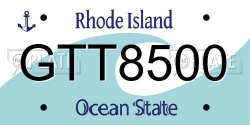 GTT8500 Rhode Island License Plate