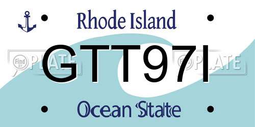 GTT97I Rhode Island License Plate