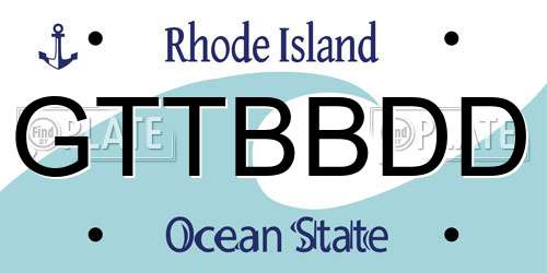 GTTBBDD Rhode Island License Plate