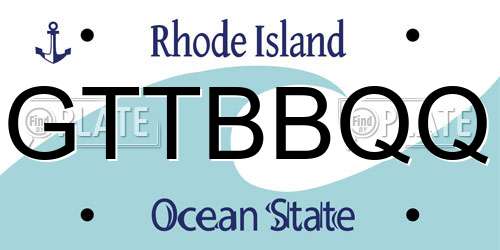GTTBBQQ Rhode Island License Plate