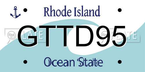 GTTD95 Rhode Island License Plate