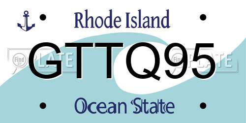 GTTQ95 Rhode Island License Plate