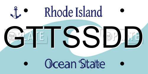 GTTSSDD Rhode Island License Plate