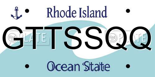 GTTSSQQ Rhode Island License Plate