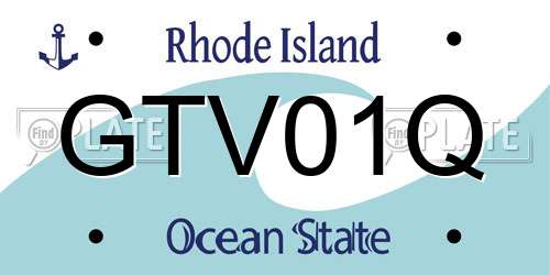 GTV01Q Rhode Island License Plate