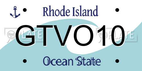 GTVO10 Rhode Island License Plate
