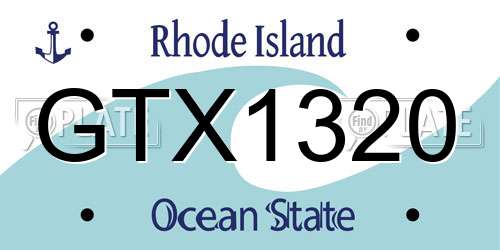 GTX1320 Rhode Island License Plate