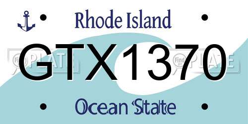 GTX1370 Rhode Island License Plate