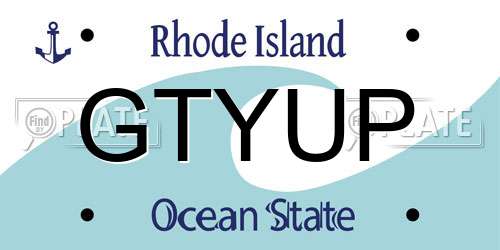GTYUP Rhode Island License Plate