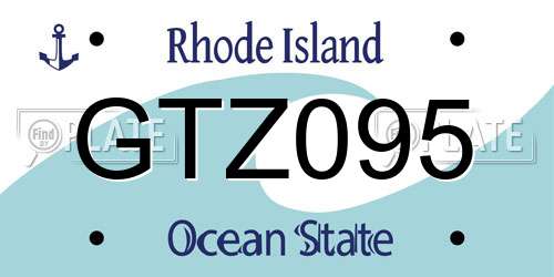 GTZ095 Rhode Island License Plate