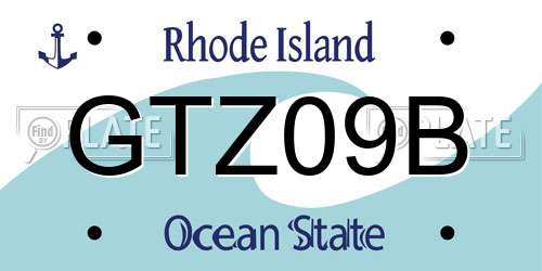 GTZ09B Rhode Island License Plate