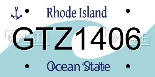 GTZ1406 Rhode Island License Plate