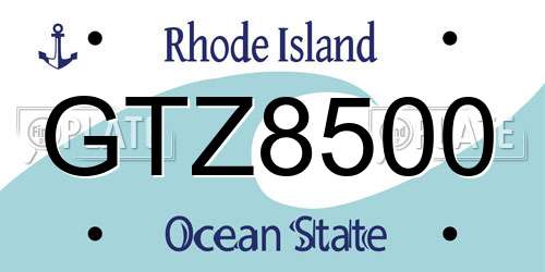 GTZ8500 Rhode Island License Plate