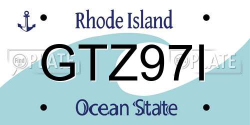 GTZ97I Rhode Island License Plate