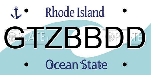 GTZBBDD Rhode Island License Plate