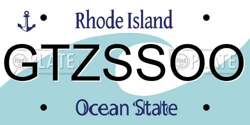 GTZSSOO Rhode Island License Plate