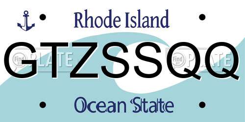 GTZSSQQ Rhode Island License Plate