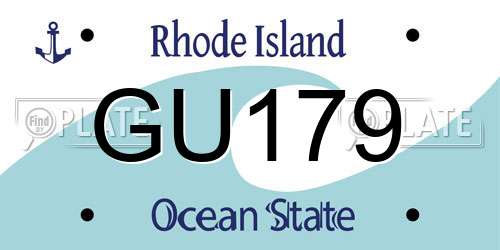 GU179 Rhode Island License Plate