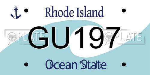 GU197 Rhode Island License Plate