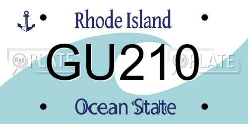 GU210 Rhode Island License Plate