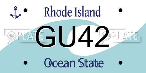 GU42 Rhode Island License Plate