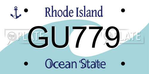 GU779 Rhode Island License Plate