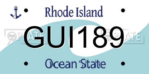GUI189 Rhode Island License Plate