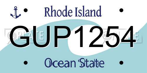 GUP1254 Rhode Island License Plate