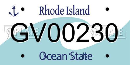 GV00230 Rhode Island License Plate