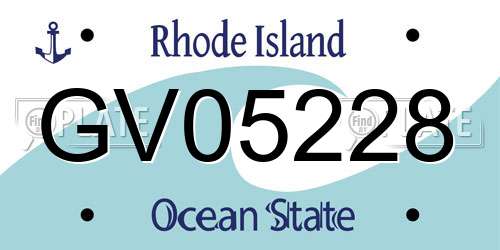 GV05228 Rhode Island License Plate