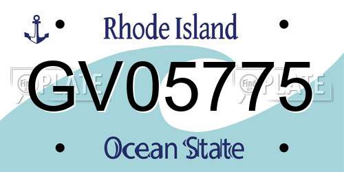 GV05775 Rhode Island License Plate