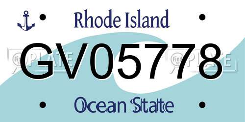 GV05778 Rhode Island License Plate