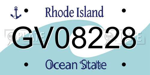GV08228 Rhode Island License Plate