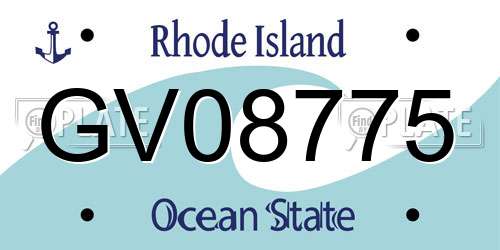 GV08775 Rhode Island License Plate