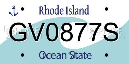 GV0877S Rhode Island License Plate